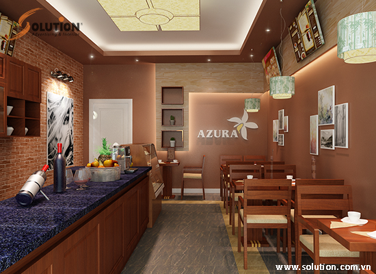 Thiết kế nội thất quán cafe Azura